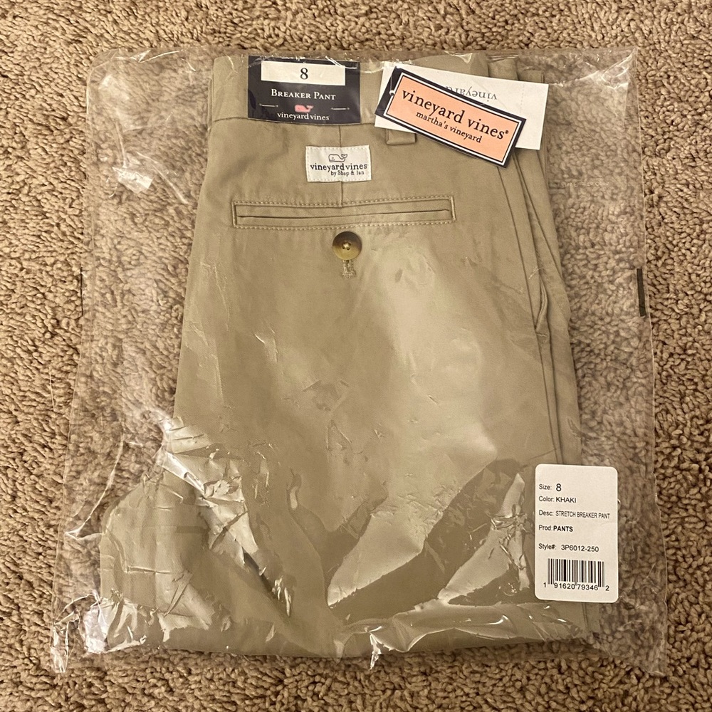 Vineyard Vines Stretch Breaker Pant Boys 8 Khaki